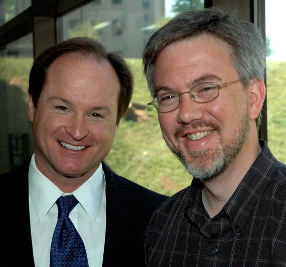 John Sullivan and Michael Bates, April 17, 2006. Photo by John Tidwell.