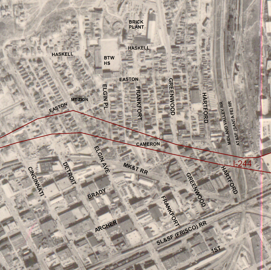 Deep Greenwood, Tulsa, 1951 aerial photo