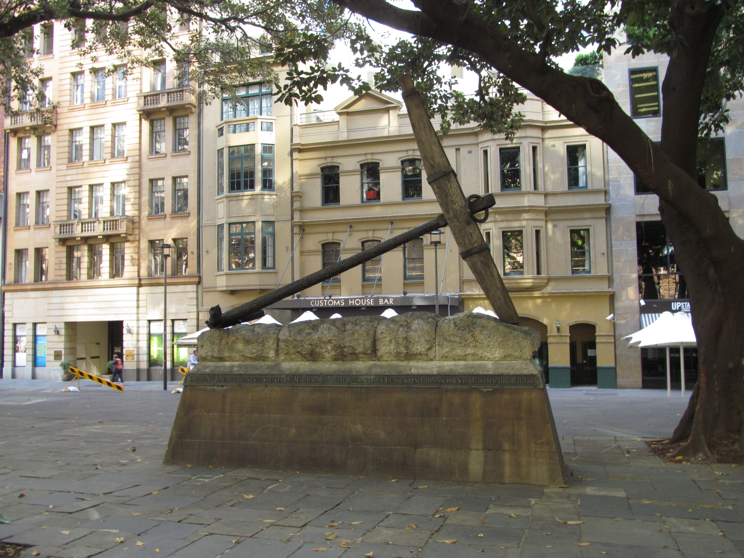 Anchor of the H. M. S. Sirius, one of the ships of the First Fleet, on display in Sydney, Australia