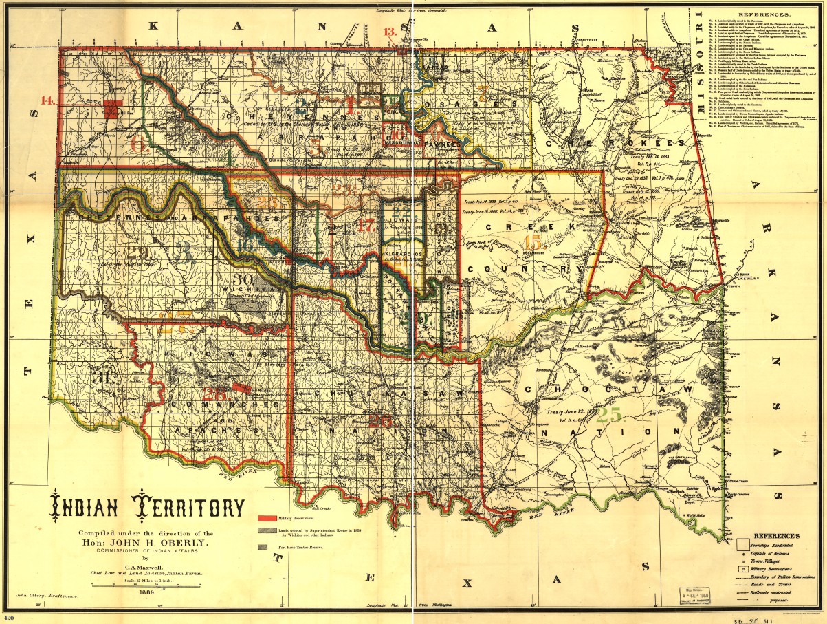 Indian territory: compiled under the direction of the Hon. John H. Oberly, Commissioner of Indian Affairs, by C.A. Maxwell, 1889.