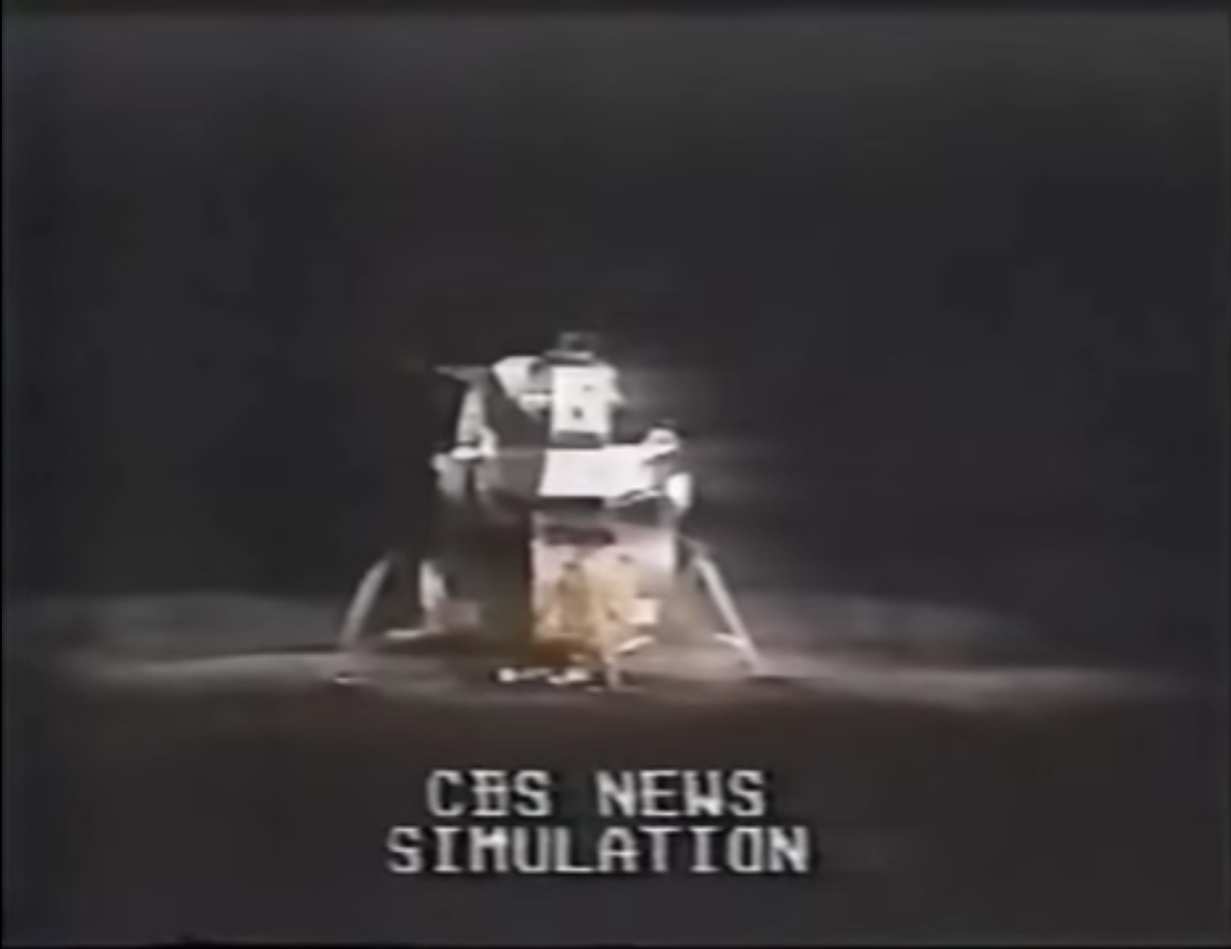 CBS News simulation of the lunar module on the moon