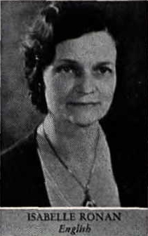 Isabelle Ronan, English and speech teacher, Tulsa Central High School 1934 yearbook