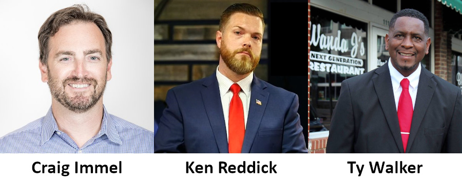 Craig Immel, Ken Reddick, Ty Walker, candidates for Mayor of Tulsa, 2020