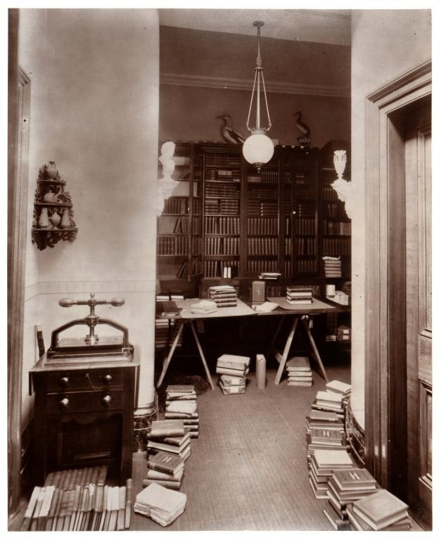 The room at the Spurgeon home devoted to Mrs. Spurgeon's Book Fund, a project designed to supply needy pastors with theological books at no cost