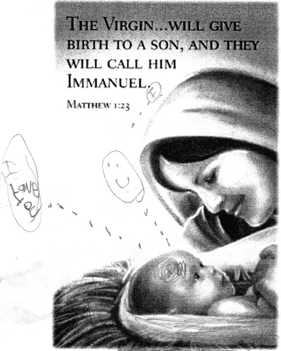 Baby Jesus loves his mama