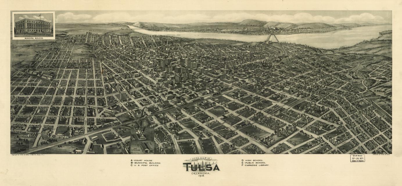 1918 Aero View of Tulsa