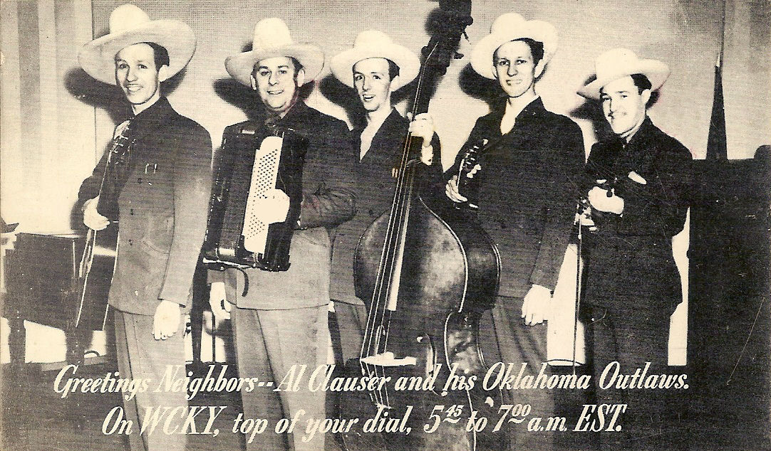 Al Clauser and the Oklahoma Outlaws, promotional photo for WCKY Cincinnati